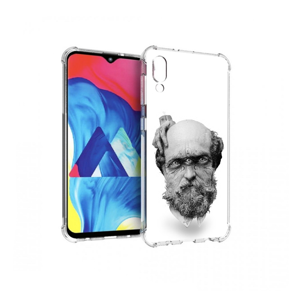 

Чехол MyPads Tocco для Samsung Galaxy M10 страшный бородатый мужчина абстракция, Прозрачный, Tocco