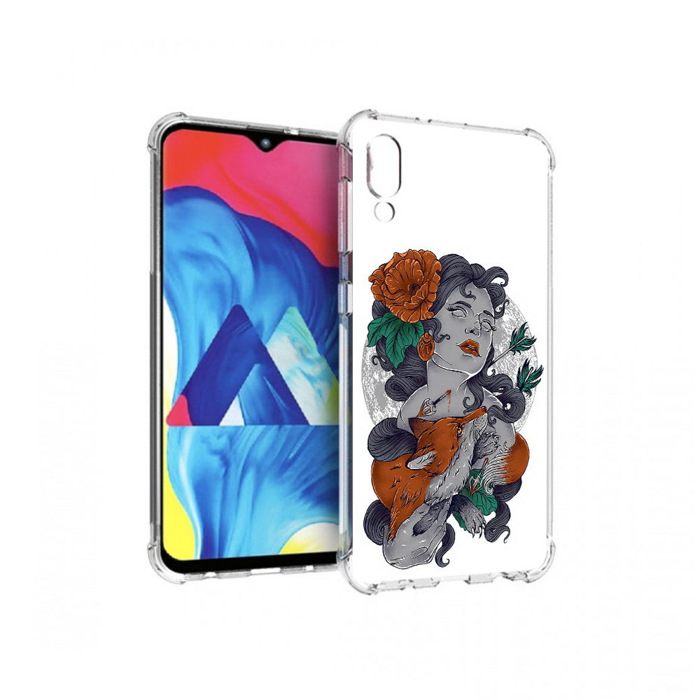 

Чехол MyPads Tocco для Samsung Galaxy M10 темная девушка с лисой (PT128878.532.639), Прозрачный, Tocco