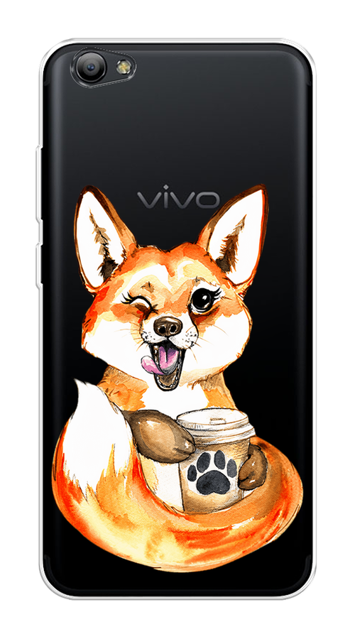 

Чехол на Vivo Y65 "Подмигивающая лиса с кофе", Оранжевый;белый;коричневый, 260550-4