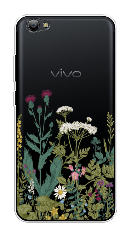 

Чехол на Vivo Y65 "Дикие полевые цветы", Зеленый;розовый;белый, 260550-2
