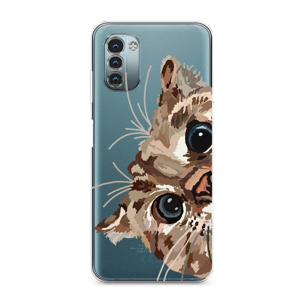

Чехол на Nokia G11"Любопытный кот", Коричневый;синий;черный, 125150-1