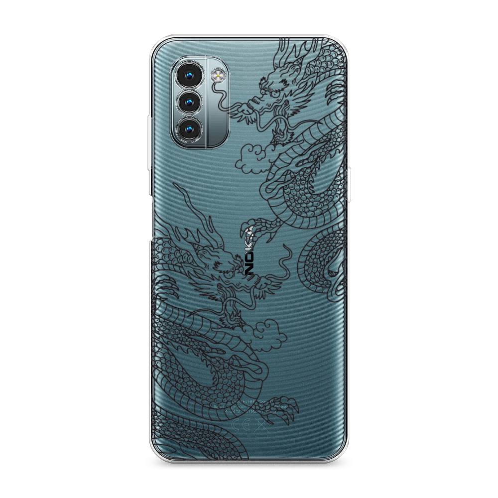 

Чехол на Nokia G11"Два китайских дракона", Серый;черный, 125150-1
