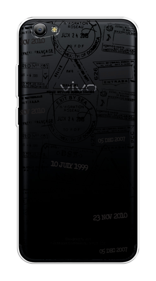 

Чехол на Vivo Y65 "Visa stamps 2", Белый;черный;серый, 260550-2