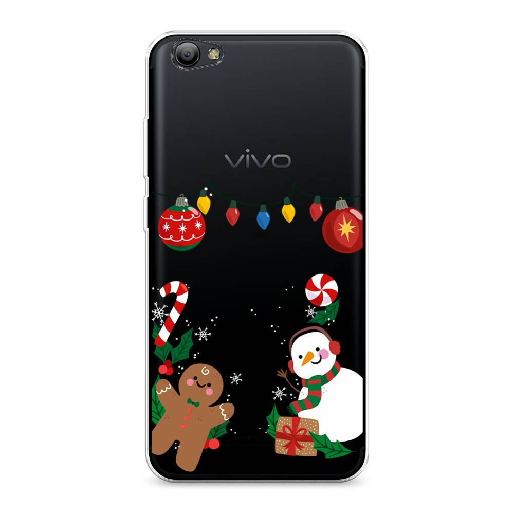 

Чехол на Vivo Y65 "Новогоднее настроение", Коричневый;красный;зеленый, 260550-5