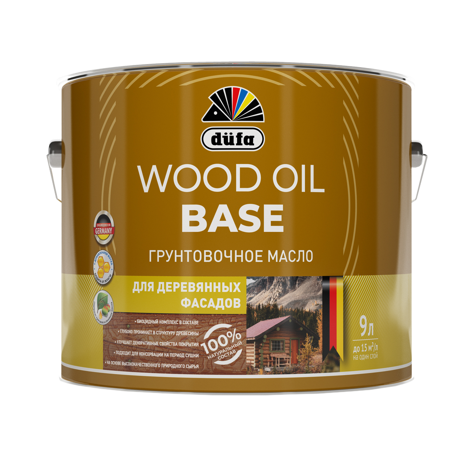 Грунтовочное масло Dufa (Дюфа) WOOD OIL BASE 9л МП00-011638 масло timbercare wood stain 0 75 л черешня