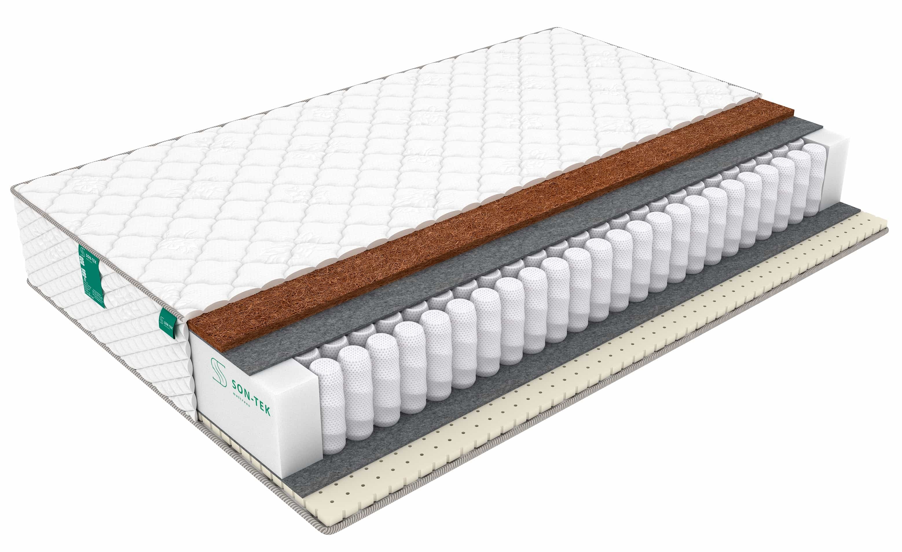 

Матрас пружинный Sleeptek PremierBIG Cocos Latex Lite/brdmtr472838 90х190, Белый, PremierBIG Cocos Latex Lite