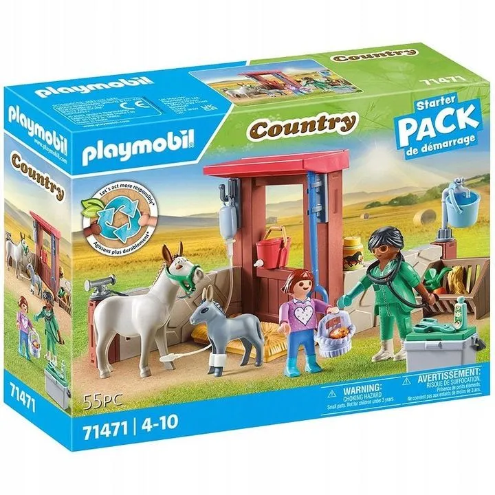 

Игровой набор Playmobil 71471 Набор Начинающий Ветеринар с осликами Country Farm, 71471