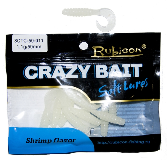 

Силиконовая приманка RUBICON Crazy Bait CTC 1.1g, 50mm, цвет 011 (12 шт), Белый, Crazy Bait CTC