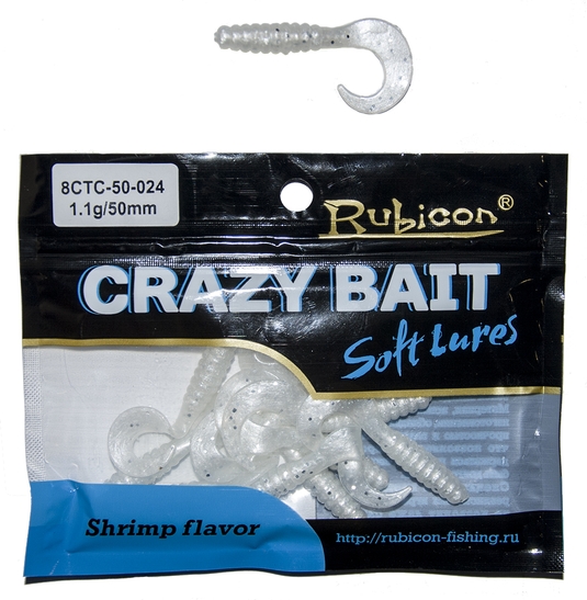 

Силиконовая приманка RUBICON Crazy Bait CTC 1.1g, 50mm, цвет 024 (12 шт), Белый, Crazy Bait CTC