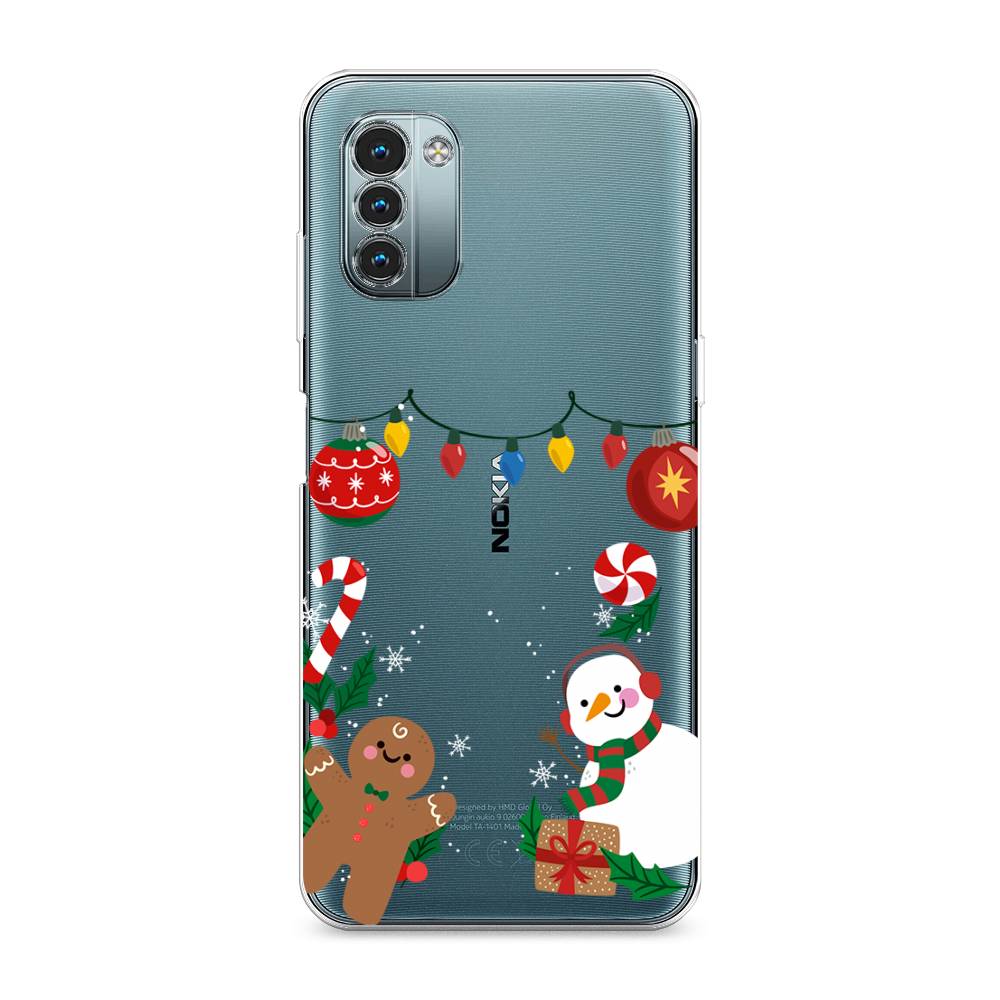 

Чехол на Nokia G11"Новогоднее настроение", Коричневый;красный;зеленый, 125150-5