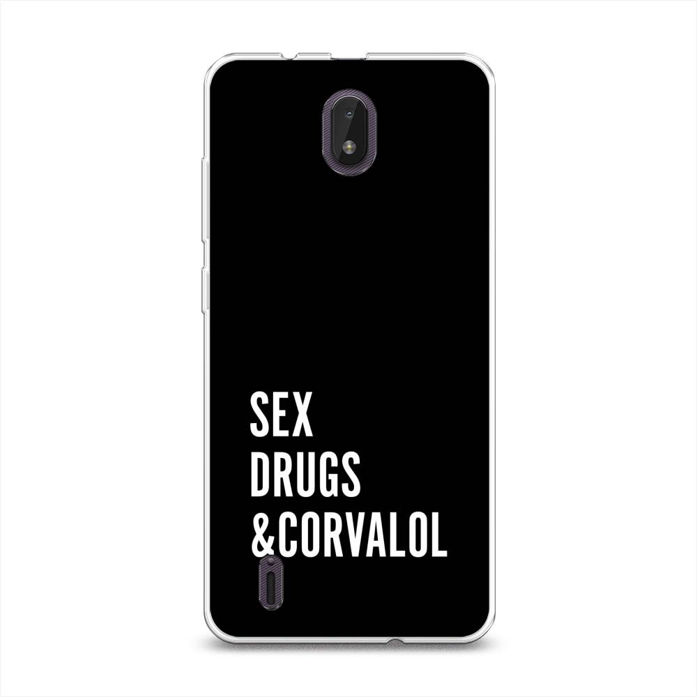 

Чехол на Nokia C01 Plus "Corvalol", Черный;серый;белый, 125250-6