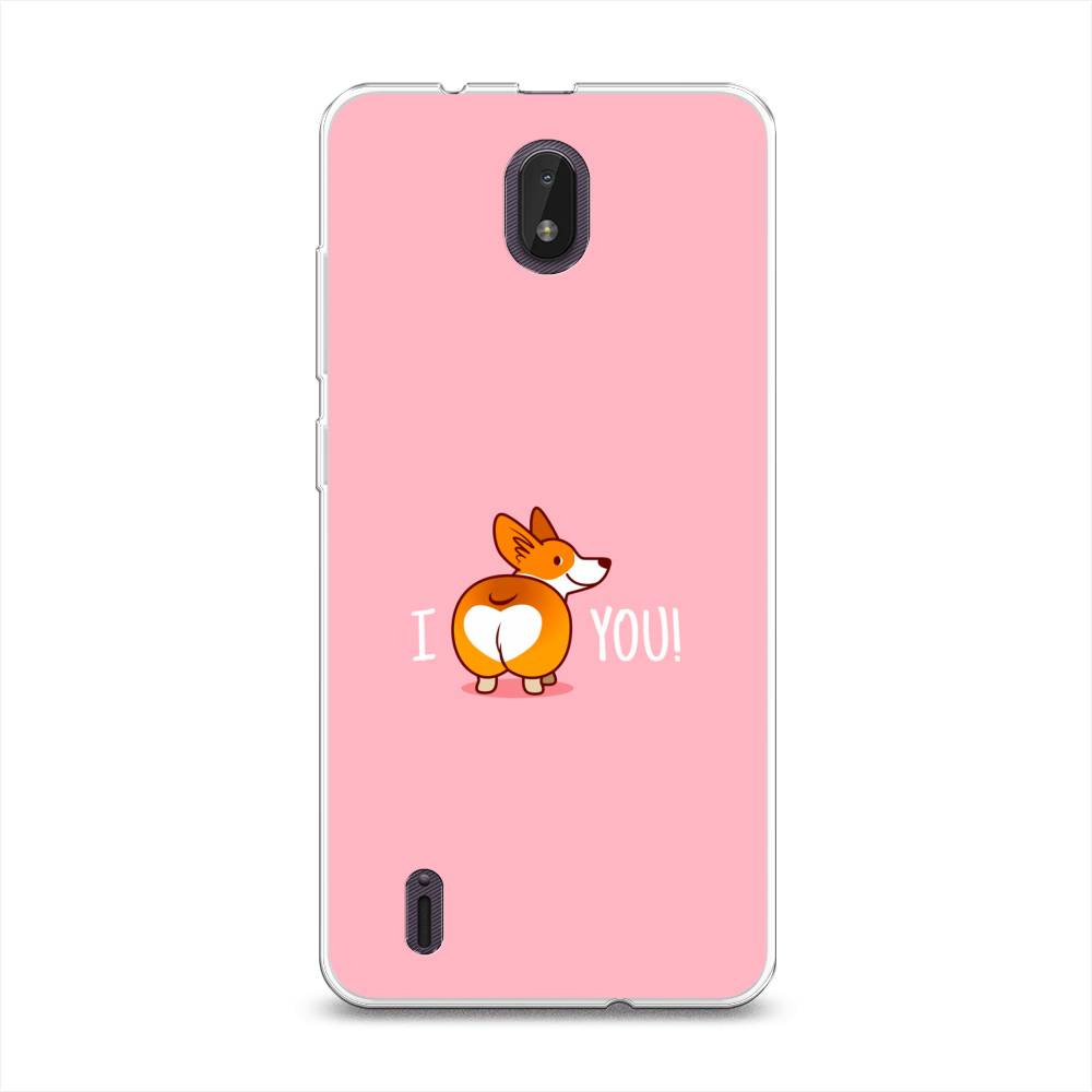

Чехол на Nokia C01 Plus "Корги I love you", Розовый;коричневый;белый, 125250-1