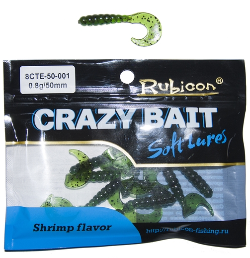

Силиконовая приманка RUBICON Crazy Bait CTE 0.8g, 50mm, цвет 001 (12 шт), Зеленый, Crazy Bait CTE
