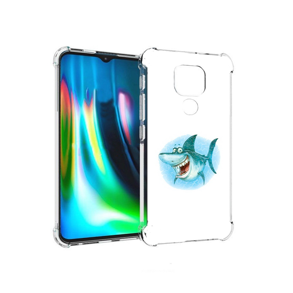 

Чехол MyPads Tocco для Motorola Moto E7 Plus веселая акула (PT155921.339.261), Прозрачный, Tocco