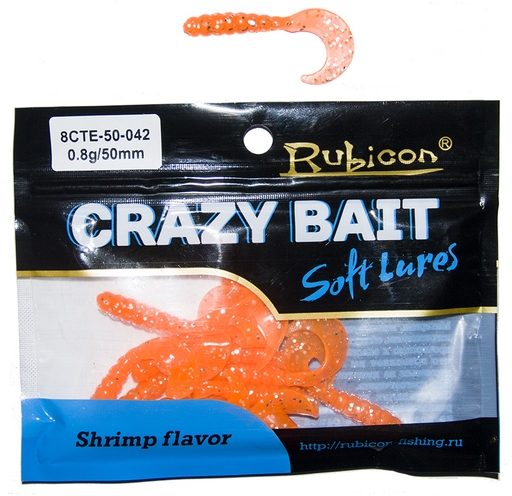 

Силиконовая приманка RUBICON Crazy Bait CTE 0.8g, 50mm, цвет 042 (12 шт), Оранжевый, Crazy Bait CTE