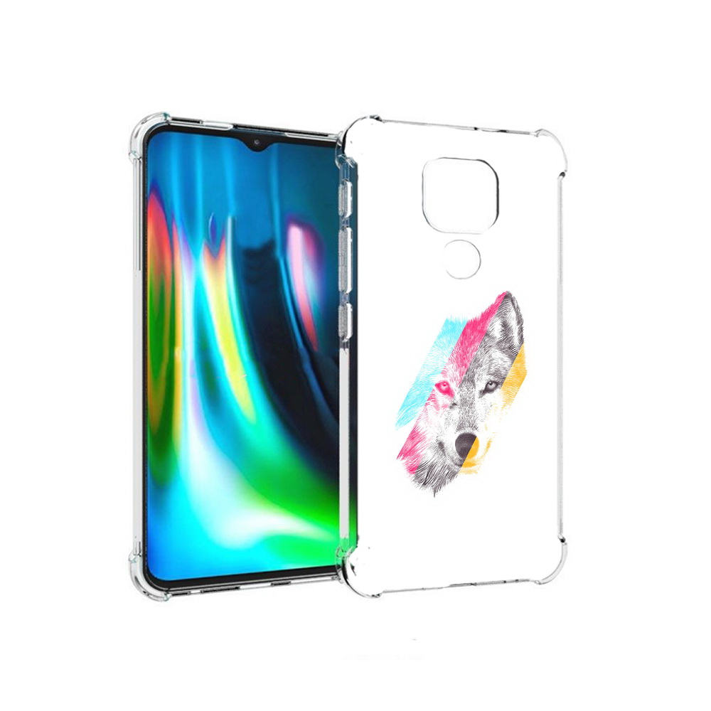 

Чехол MyPads Tocco для Motorola Moto E7 Plus волк градиент (PT155921.339.268), Прозрачный, Tocco