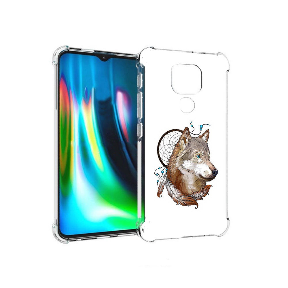 

Чехол MyPads Tocco для Motorola Moto E7 Plus волк и ловец снов (PT155921.339.269), Прозрачный, Tocco