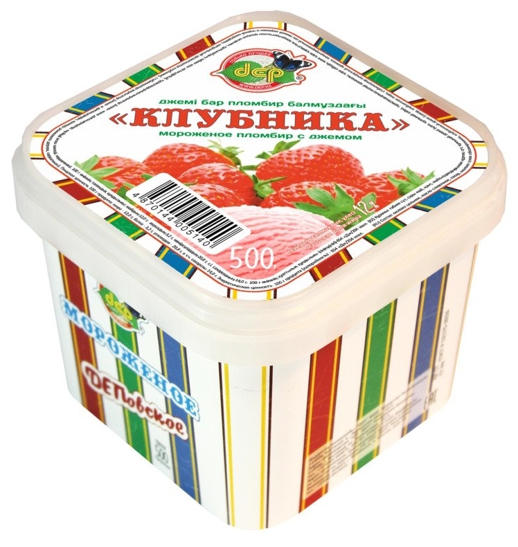 

Мороженое пломбир DEP клубника 15% 500 г