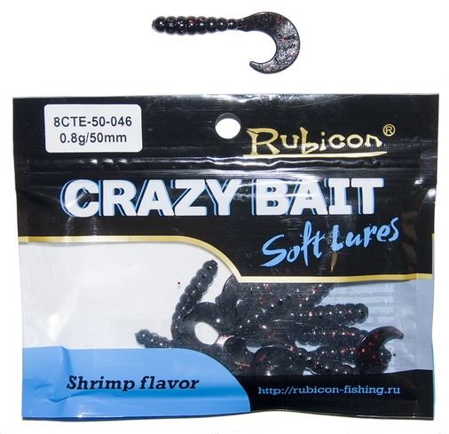 

Силиконовая приманка RUBICON Crazy Bait CTE 0.8g, 50mm, цвет 046 (12 шт), Черный, Crazy Bait CTE