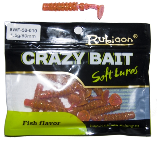 

Силиконовая приманка RUBICON Crazy Bait WF 1.5g, 50mm, цвет 010 (12 шт), Оранжевый, Crazy Bait WF