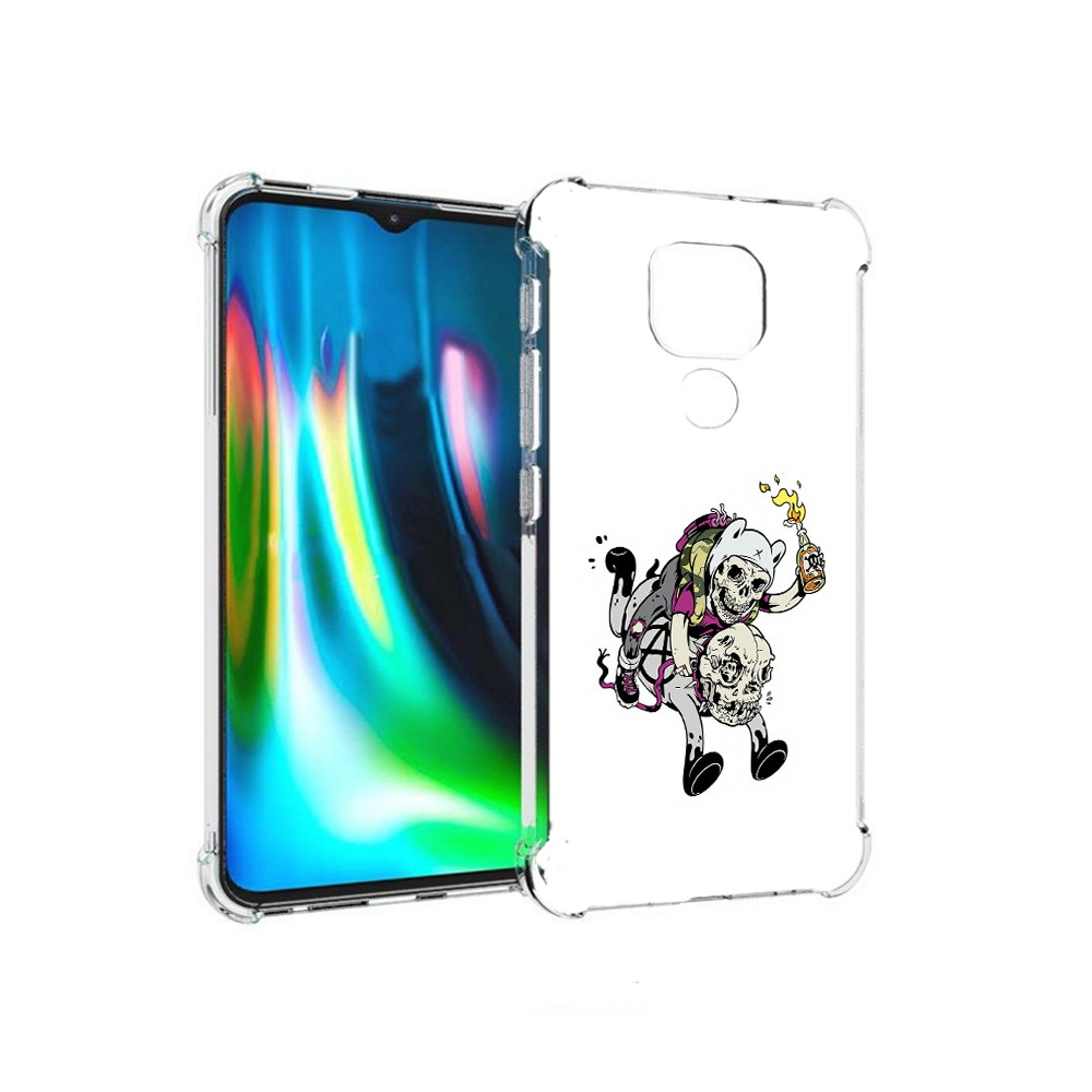 

Чехол MyPads Tocco для Motorola Moto E7 Plus время приключений скелеты (PT155921.339.277), Прозрачный, Tocco