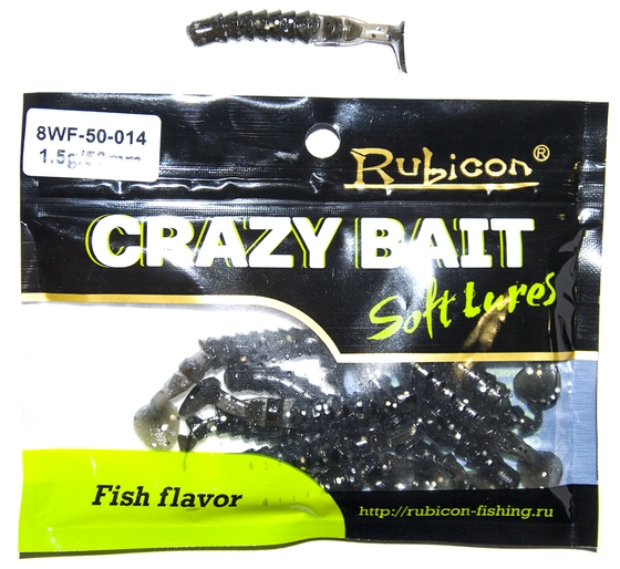 

Силиконовая приманка RUBICON Crazy Bait WF 1.5g, 50mm, цвет 014 (12 шт), Черный, Crazy Bait WF