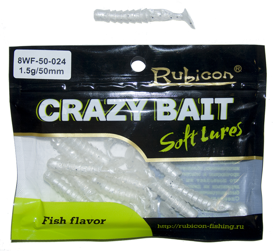 

Силиконовая приманка RUBICON Crazy Bait WF 1.5g, 50mm, цвет 024 (12 шт), Белый, Crazy Bait WF