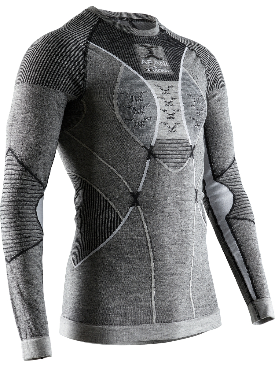 Термолонгслив мужской X-BIONIC Apani Merino Shirt XL black/grey/white