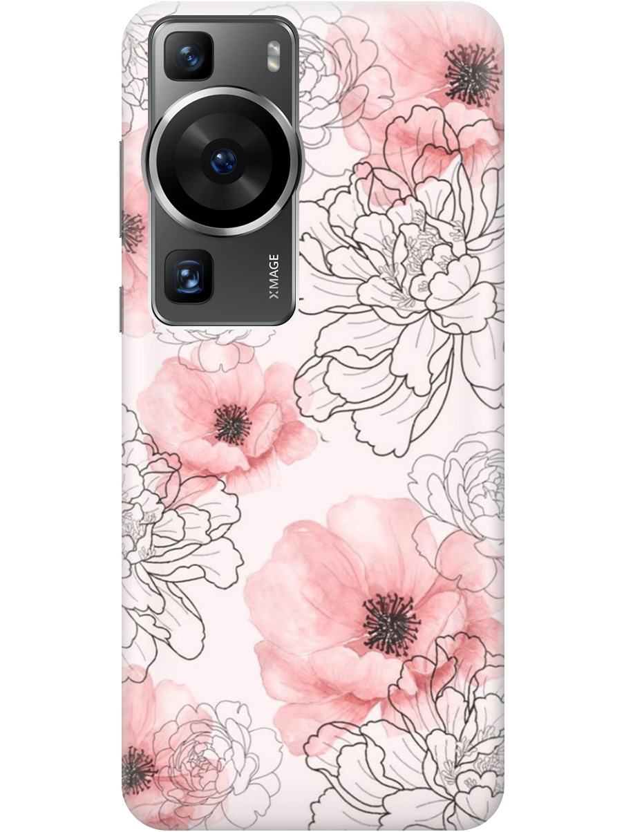 

Силиконовый чехол на Huawei P60 с рисунком "Нежно розовые цветы" прозрачный, Розовый, 20001419