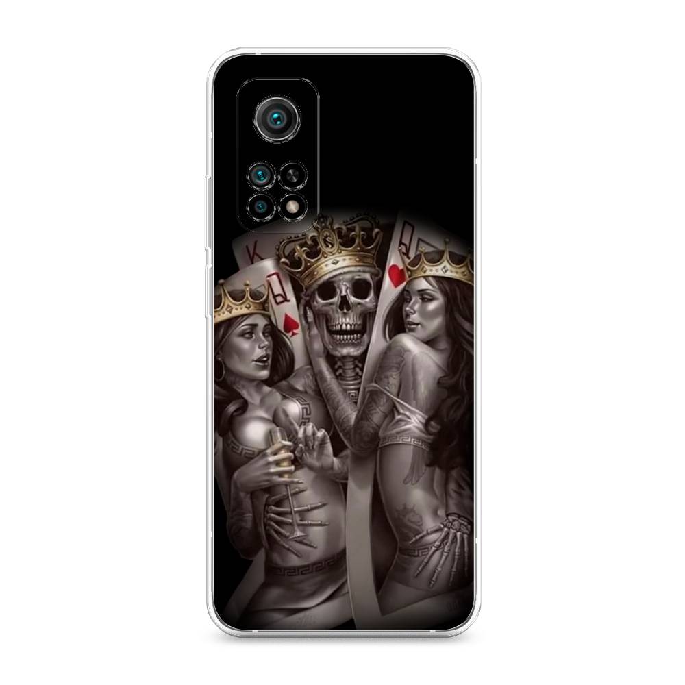 

Чехол на Xiaomi Mi 10T"Карты король и королевы", Серый;желтый, 37750-6