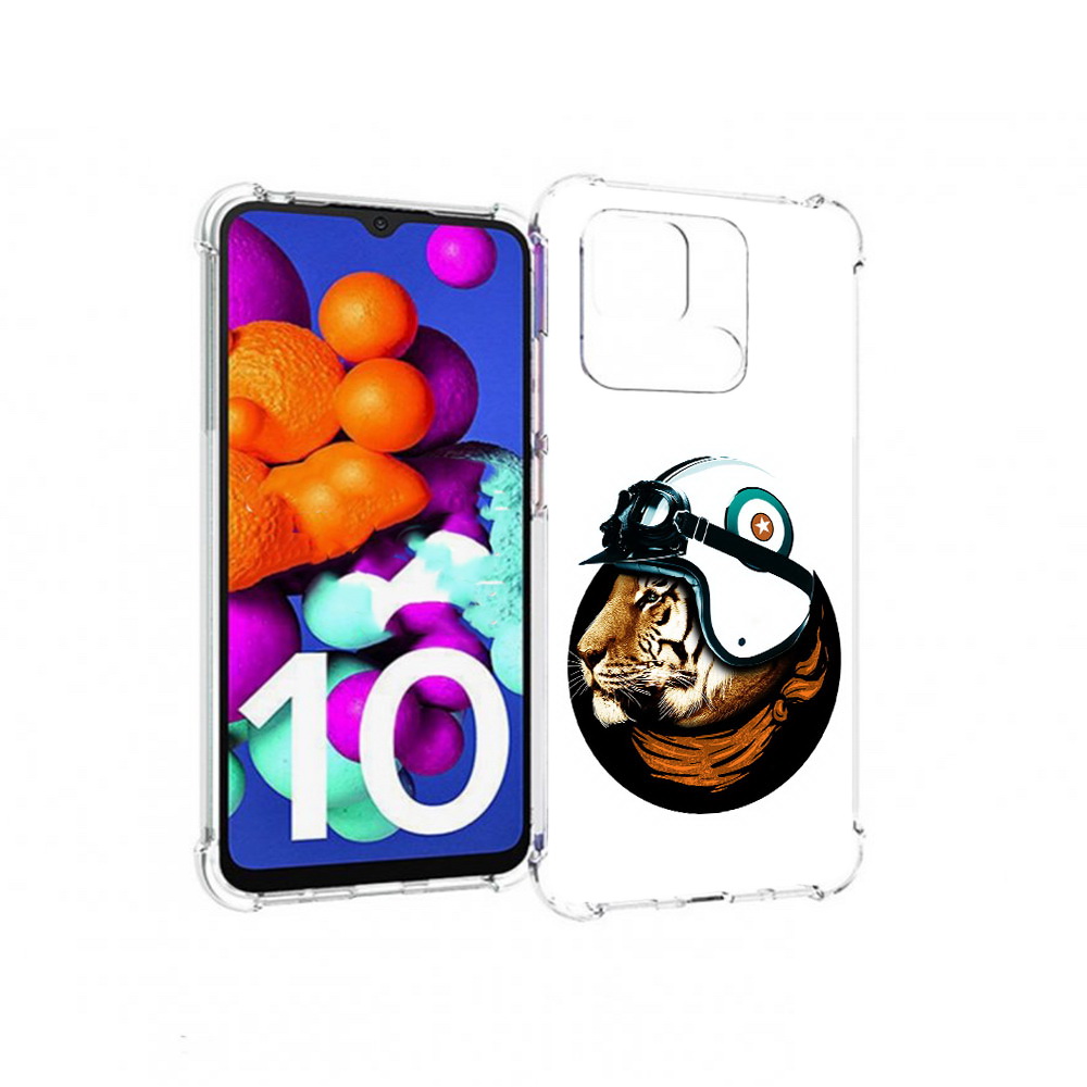 

Чехол MyPads Tocco для Xiaomi Redmi 10C Тигр в шлеме, Прозрачный, Tocco