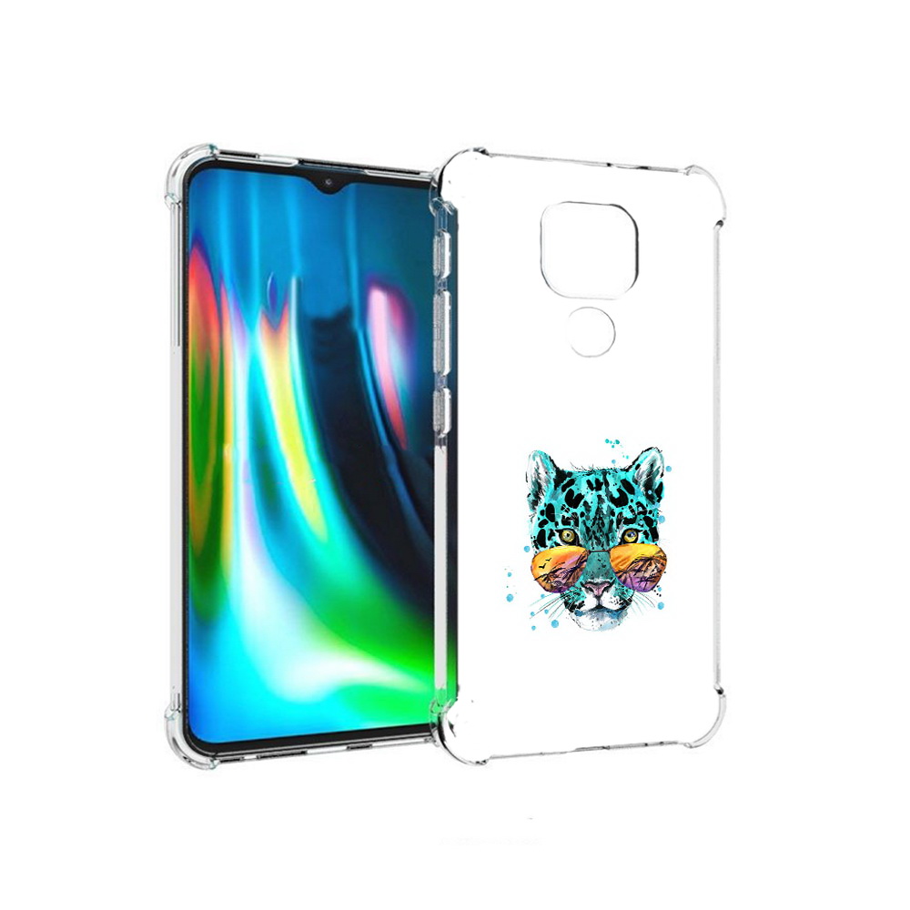 

Чехол MyPads Tocco для Motorola Moto E7 Plus голубой лео (PT155921.339.294), Прозрачный, Tocco