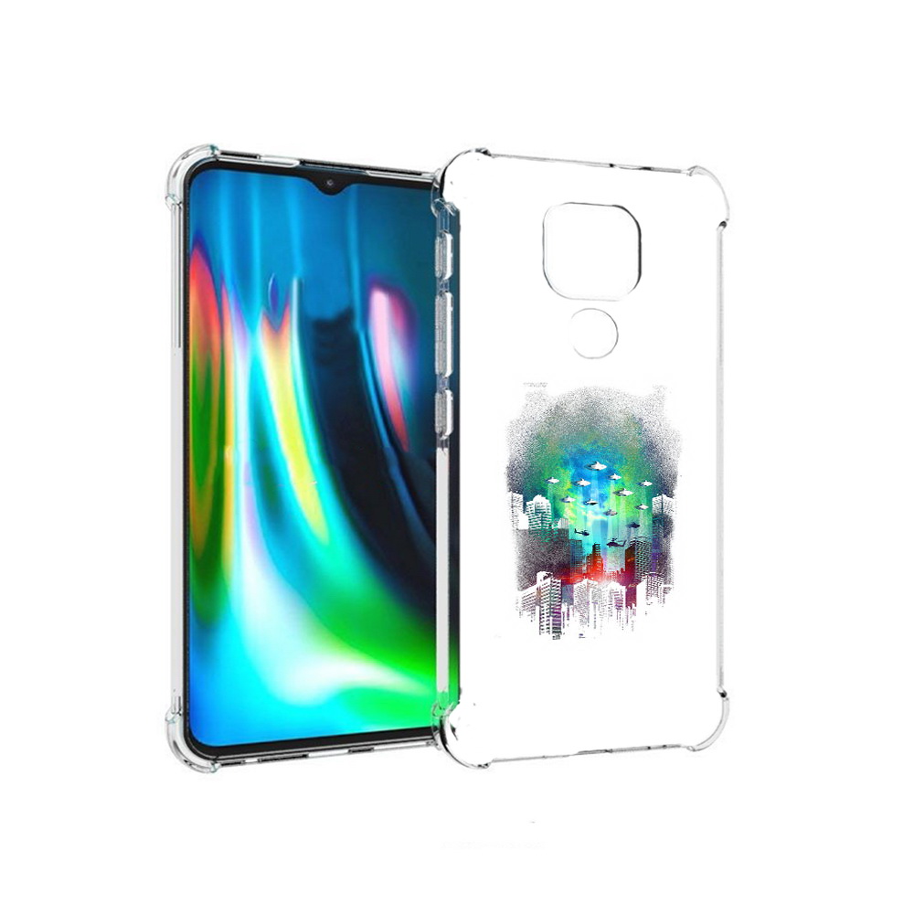 

Чехол MyPads Tocco для Motorola Moto E7 Plus город в свечении (PT155921.339.296), Прозрачный, Tocco