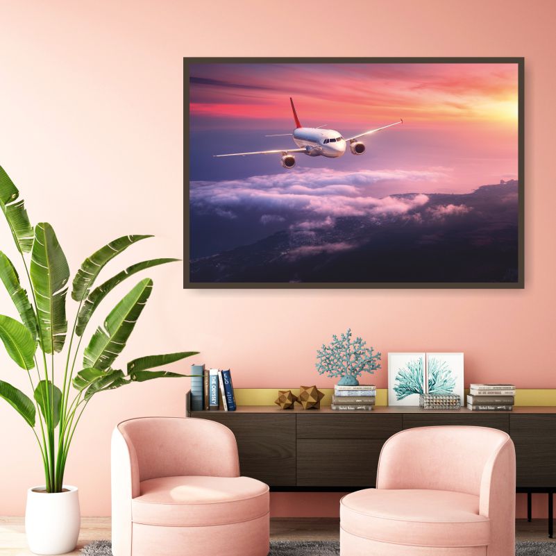 

Постер на стену ПолиЦентр Самолет На Закате 40х30 см, СамолетНаЗакате