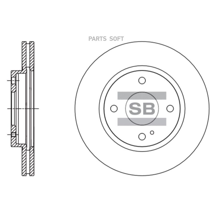 

Диск Тормозной Форд/Форт/Ford Fiesta Iv 08- Передний Вент. D 63.5mm Sangsin brake арт. SD5