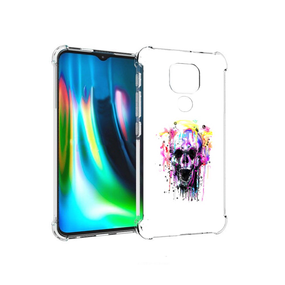 

Чехол MyPads Tocco для Motorola Moto E7 Plus граффити череп (PT155921.339.298), Прозрачный, Tocco