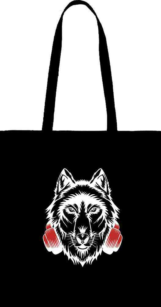 фото Сумка шоппер унисекс арт дизайн м волк, черный