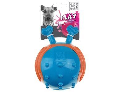 

Игрушка M-PETS мяч с рожками для собак 17 см цвет синий/оранжевый