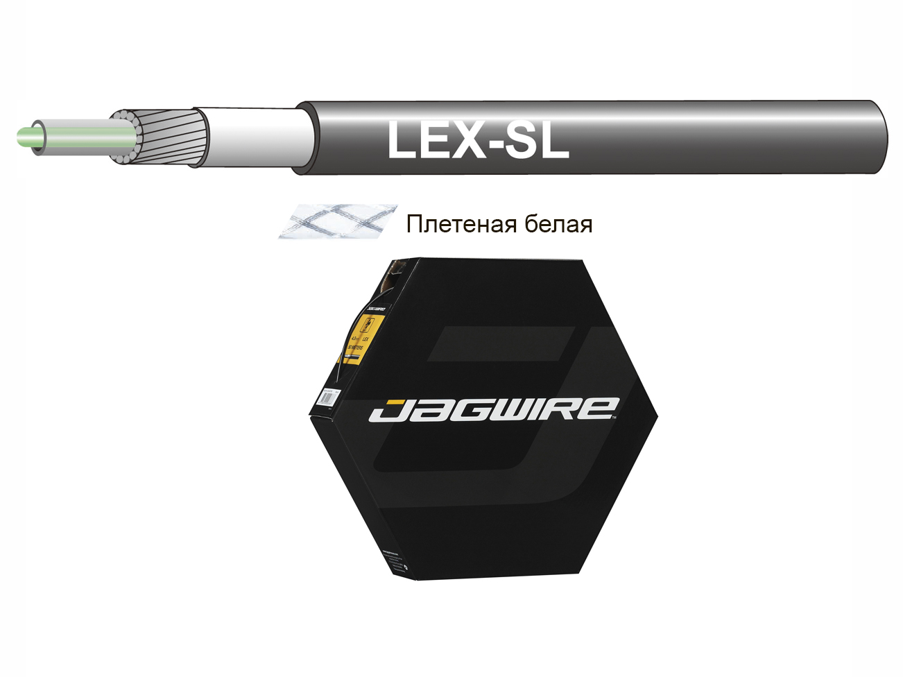 Jagwire троса рубашка 4,5мм lex (со смазкой) 30 м плетеная белая