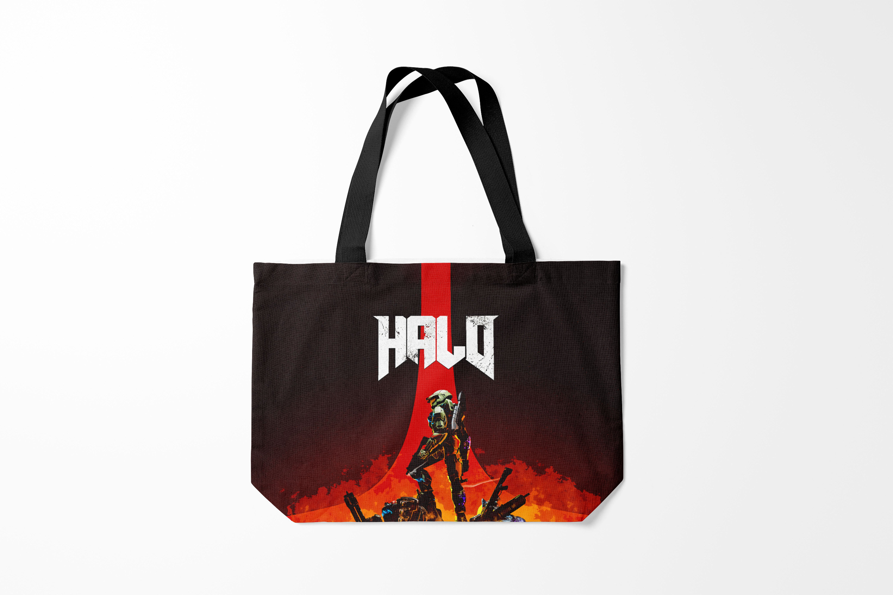 

Сумка шoппер унисекс Burnettie Halo x DOOM, черный, Halo x DOOM