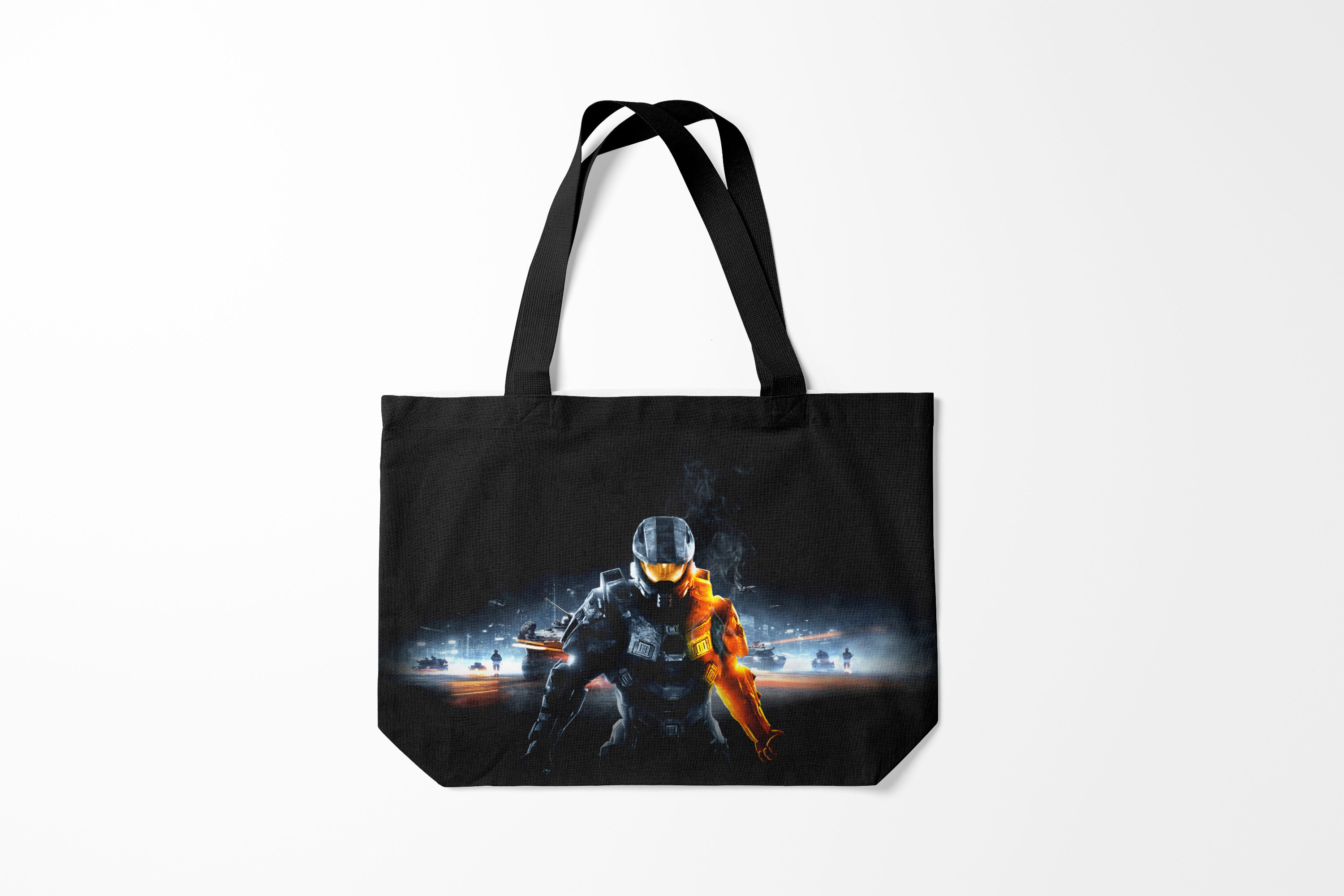 

Сумка шoппер унисекс Burnettie Halo x Battlefield, черный, Halo x Battlefield