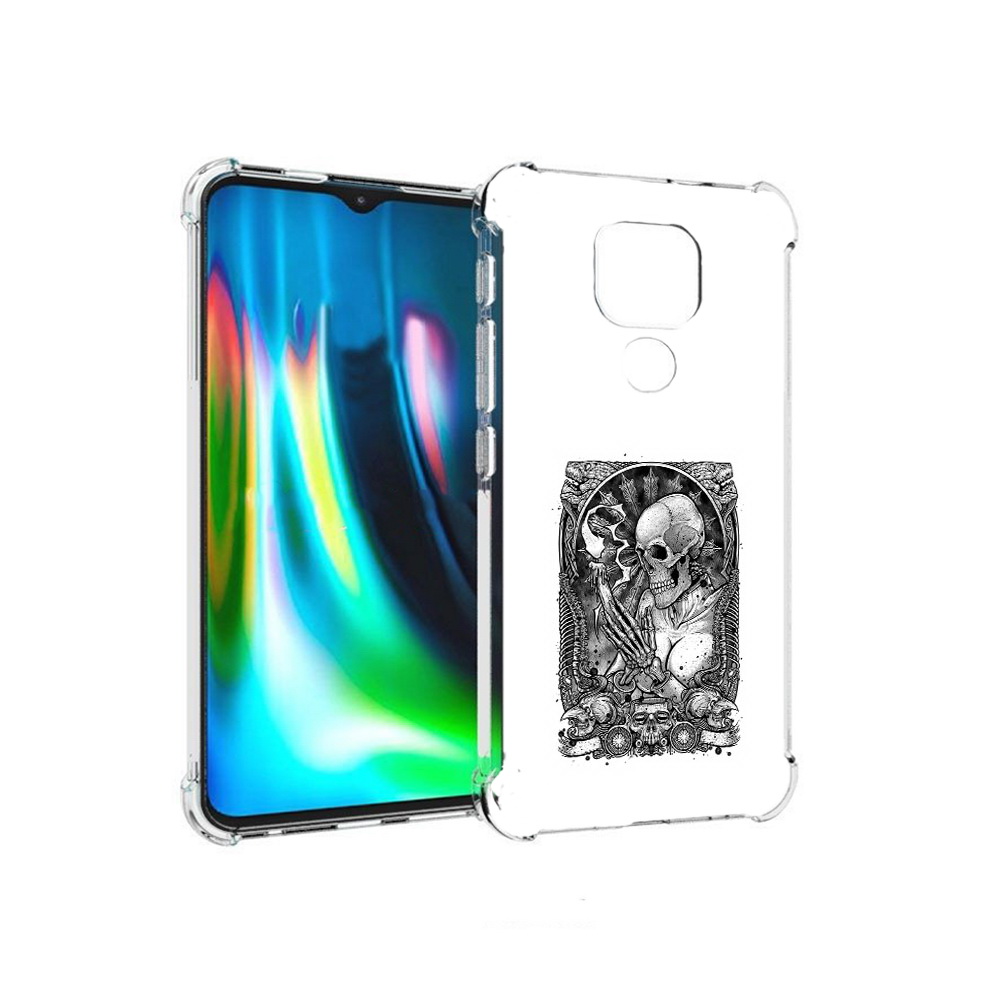 

Чехол MyPads Tocco для Motorola Moto E7 Plus девушка скелет (PT155921.339.316), Прозрачный, Tocco