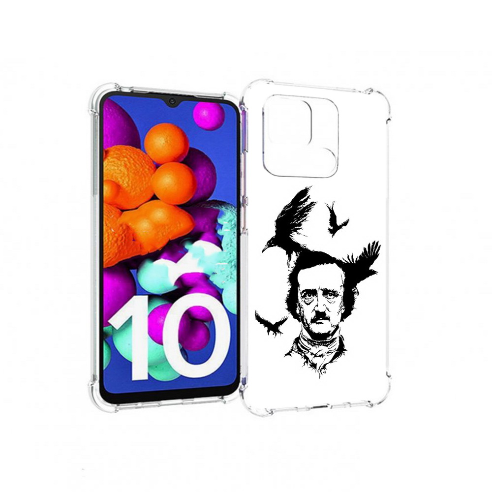 Чехол MyPads Tocco для Xiaomi Redmi 10C Эдгар Аллан черно белый