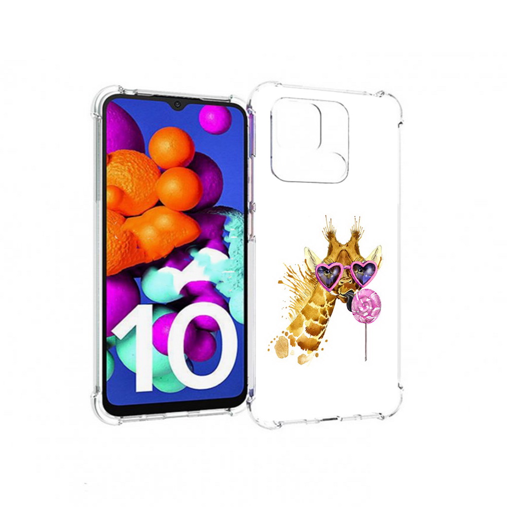 

Чехол MyPads Tocco для Xiaomi Redmi 10C акварельный жираф, Прозрачный, Tocco