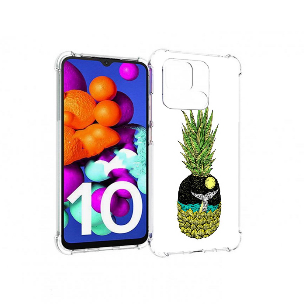 

Чехол MyPads Tocco для Xiaomi Redmi 10C ананас с китом, Прозрачный, Tocco