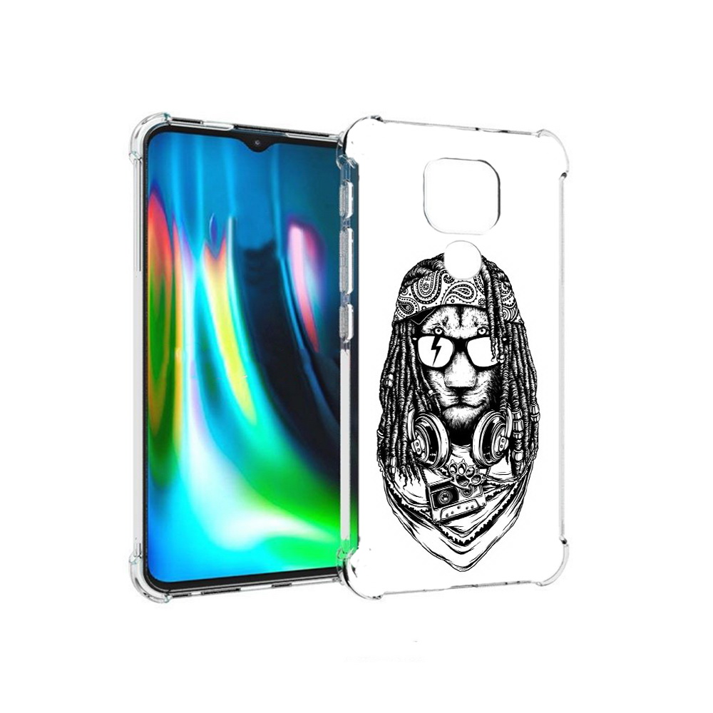

Чехол MyPads Tocco для Motorola Moto E7 Plus дреды льва (PT155921.339.338), Прозрачный, Tocco