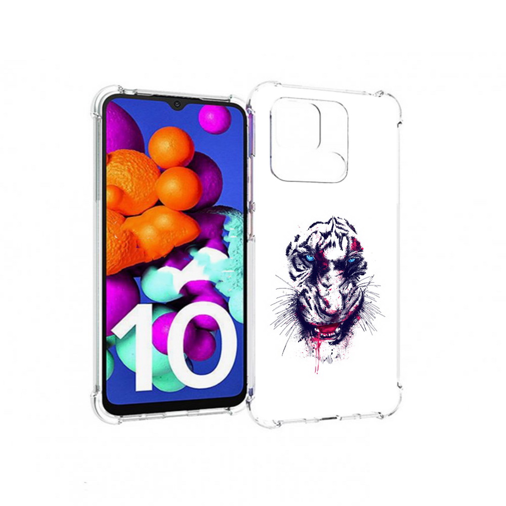 

Чехол MyPads Tocco для Xiaomi Redmi 10C безумный тигр, Прозрачный, Tocco