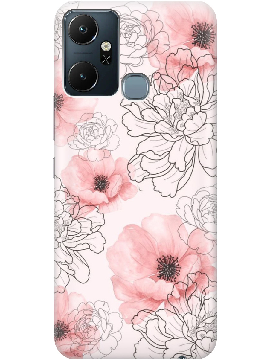 

Силиконовый чехол на Infinix Smart 6 Plus с рисунком "Нежно розовые цветы" прозрачный, Розовый, 20000390