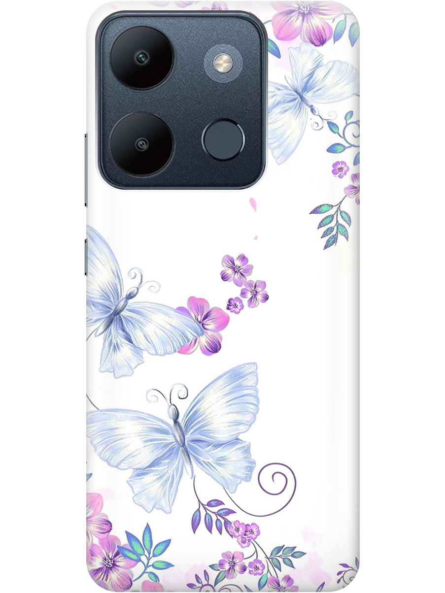 

Чехол на Infinix Smart 7 / Tecno Spark Go 2023 / Pop 7 / Pop 7 Pro (786924) прозрачный, Белый;фиолетовый, 20000956