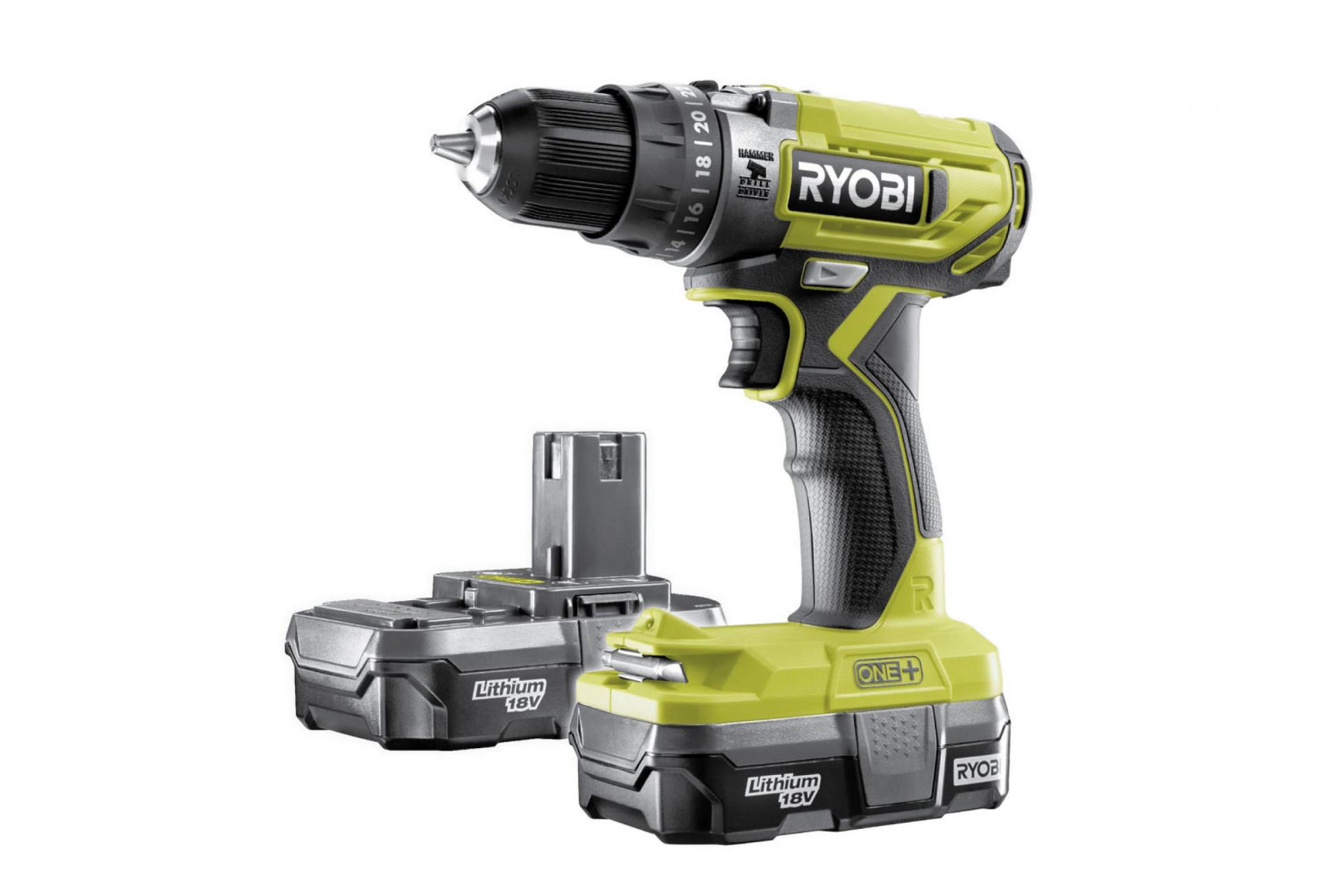 фото Аккумуляторная ударная дрель-шуруповерт ryobi one+ r18pd2-213g